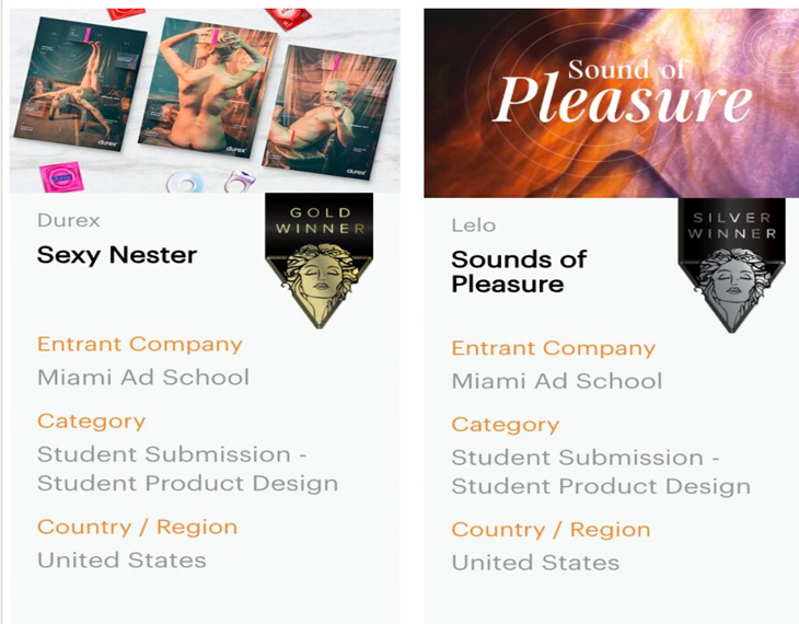 Miami Ad School brought home a Gold and a Silver Award from the 2024 MUSE Creative Awards!